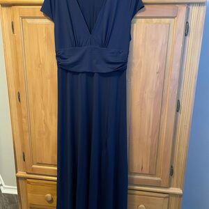 Anrabess Chic Navy Maxi Dress